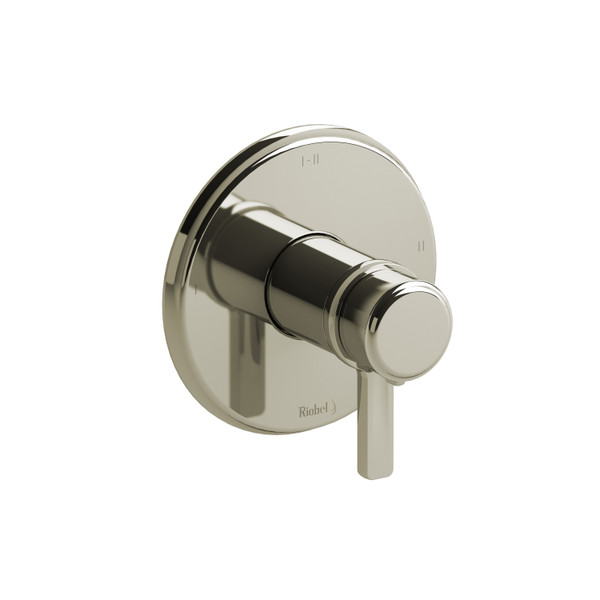 Momenti 1/2 Inch Thermostatic and Pressure Balance Trim with up to 3 Functions  - Polished Nickel with J-Shaped Handles | Model Number: TMMRD23JPN - Product Knockout