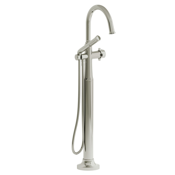 Momenti™ Single Hole Floor Mount Tub Filler Trim With C-Spout - Polished Nickel | Model Number: TMMRD39XPN
