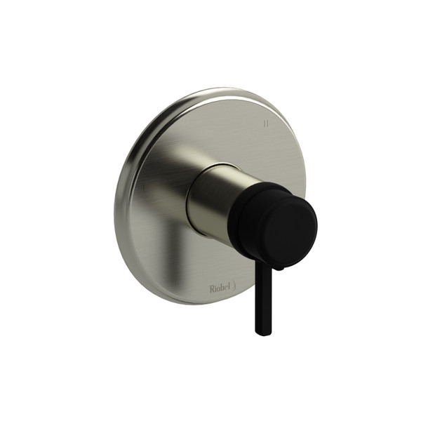 Momenti 1/2 Inch Thermostatic and Pressure Balance Trim with up to 5 Functions  - Brushed Nickel and Black with Lever Handles | Model Number: TMMRD47LBNBK - Product Knockout