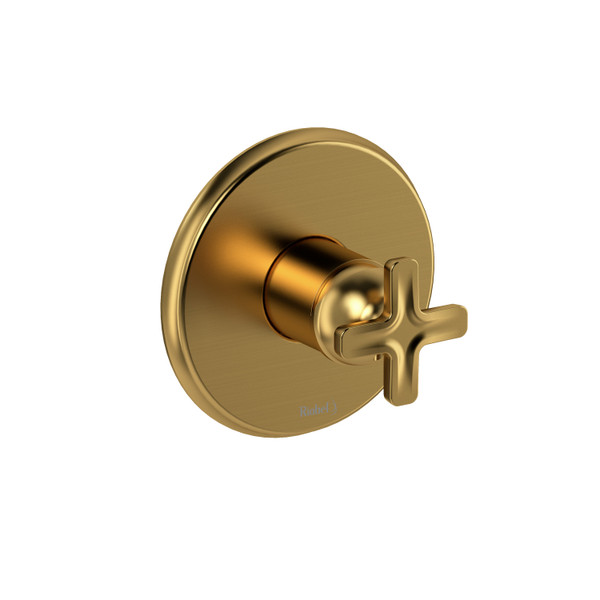 Momenti 1/2 Inch Pressure Balance Trim  - Brushed Gold with X-Shaped Handles | Model Number: TMMRD51XBG - Product Knockout
