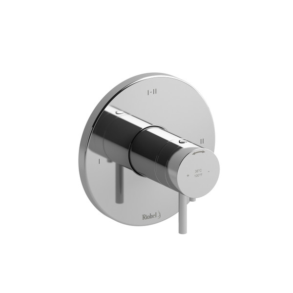 Pallace 1/2 Inch Thermostatic and Pressure Balance Trim with up to 3 Functions  - Chrome with Lever Handles | Model Number: TPATM23C - Product Knockout