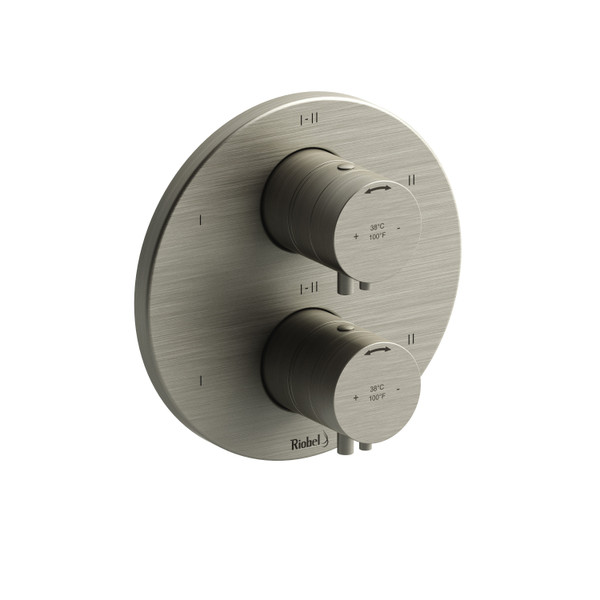 Pallace 3/4 Inch Thermostatic and Pressure Balance Trim with up to 6 Functions  - Brushed Nickel with Lever Handles | Model Number: TPATM46BN - Product Knockout