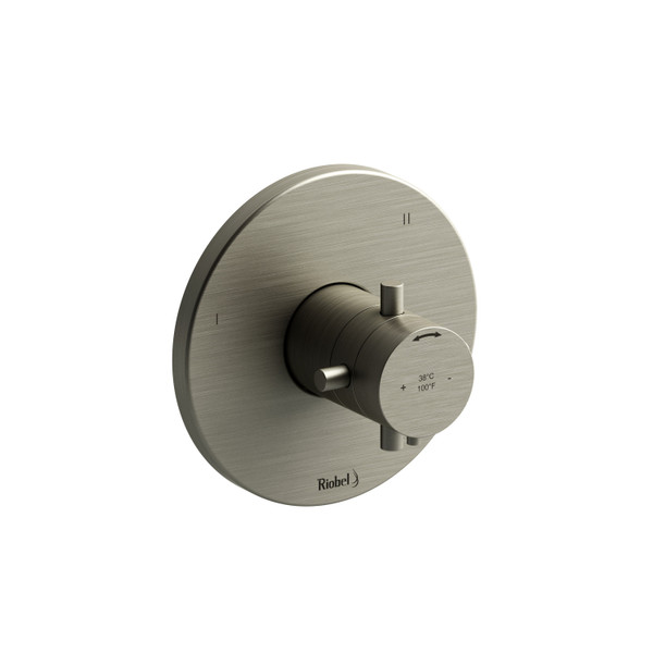 Pallace 1/2 Inch Thermostatic and Pressure Balance Trim with up to 5 Functions  - Brushed Nickel with Cross Handles | Model Number: TPATM47+BN - Product Knockout