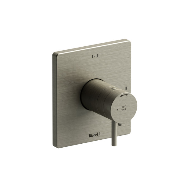 Pallace 1/2 Inch Thermostatic and Pressure Balance Trim with up to 3 Functions  - Brushed Nickel with Lever Handles | Model Number: TPATQ23BN - Product Knockout