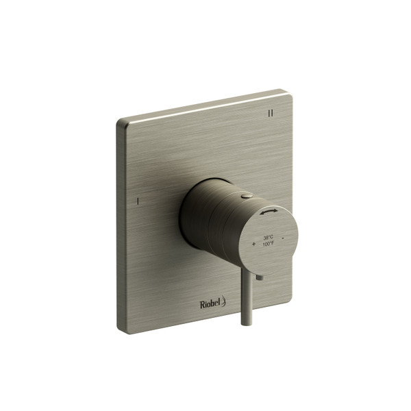 Pallace 1/2 Inch Thermostatic and Pressure Balance Trim with up to 5 Functions  - Brushed Nickel with Lever Handles | Model Number: TPATQ45BN - Product Knockout