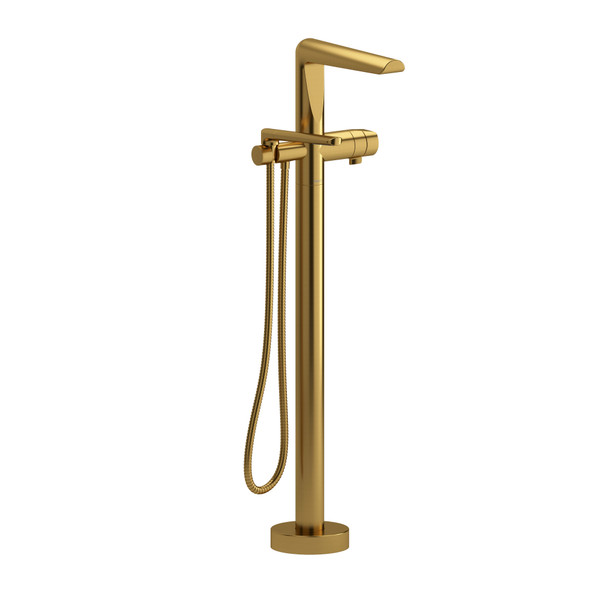 Parabola Single Hole Floor Mount Tub Filler Trim  - Brushed Gold | Model Number: TPB39BG - Product Knockout