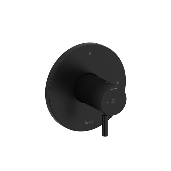 Riu™ 1/2" Therm & Pressure Balance Trim With 3 Functions - Black | Model Number: TRUTM23BK