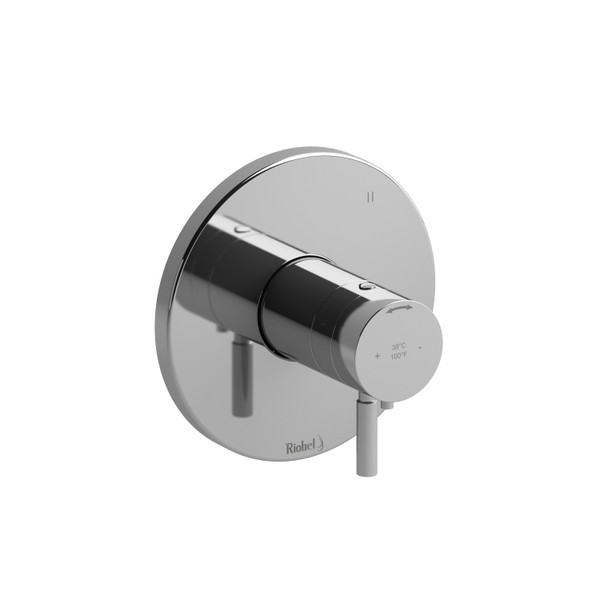 Riu 1/2 Inch Thermostatic and Pressure Balance Trim with up to 5 Functions  - Chrome with Lever Handles | Model Number: TRUTM45C - Product Knockout