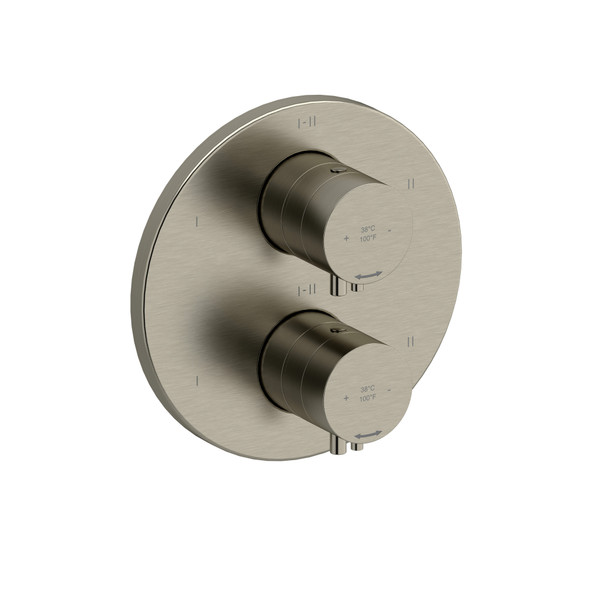 Riu 3/4 Inch Thermostatic and Pressure Balance Trim with up to 6 Functions  - Brushed Nickel with Lever Handles | Model Number: TRUTM46BN - Product Knockout