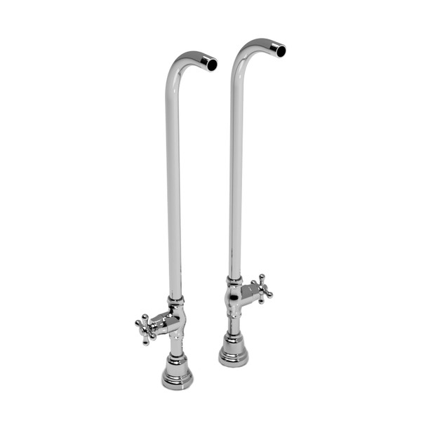 30 Inch Floor Mount Riser Pair With Stop Valves  - Chrome | Model Number: TU44C - Product Knockout