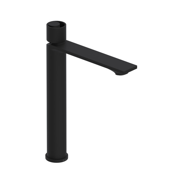 Eclissi Single Handle Tall Bathroom Faucet - Matte Black with Circular Handle | Model Number: EC02D1IWMB - Product Knockout
