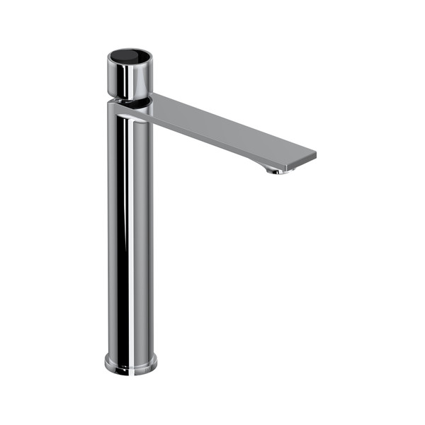Eclissi Single Handle Tall Bathroom Faucet - Polished Chrome with Matte Black Accent with Circular Handle | Model Number: EC02D1IWPCB - Product Knockout
