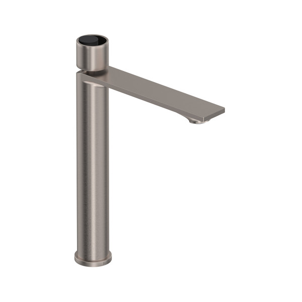 Eclissi Single Handle Tall Bathroom Faucet - Satin Nickel with Matte Black Accent with Circular Handle | Model Number: EC02D1IWSNB - Product Knockout