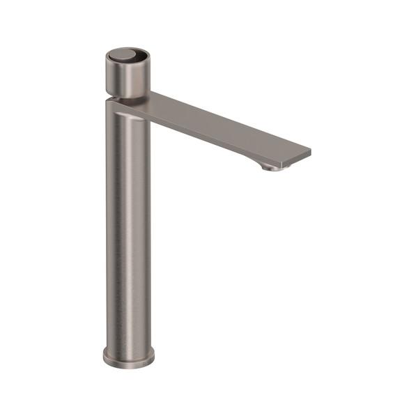 Eclissi Single Handle Tall Bathroom Faucet - Satin Nickel with Circular Handle | Model Number: EC02D1IWSTN - Product Knockout