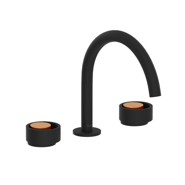 Eclissi™ Widespread Lavatory Faucet With C-Spout - Matte Black/Satin Gold | Model Number: EC08D3IWMBG