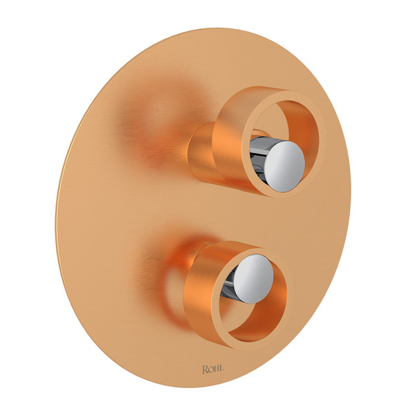 Eclissi Pressure Balance Trim with Diverter - Satin Gold with Polished Chrome Accent with Circular Handle | Model Number: EC11W1IWSGC - Product Knockout