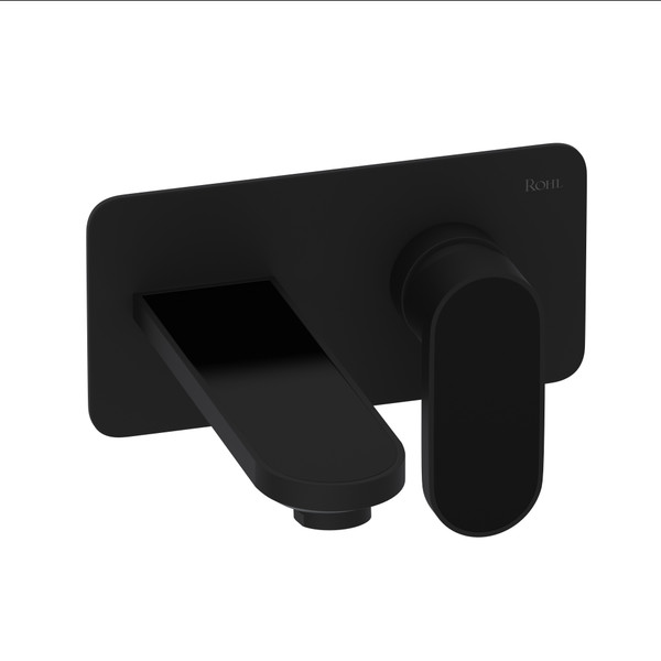 Miscelo Wall Mount Single Handle Bathroom Faucet - Matte Black Spout with Nero Insert with Lever Handle with Insert | Model Number: MI01W2NRMB - Product Knockout