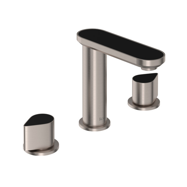 Miscelo Widespread Bathroom Faucet - Satin Nickel Spout with Nero Insert with Lever Handle with Insert | Model Number: MI09D3NRSTN - Product Knockout