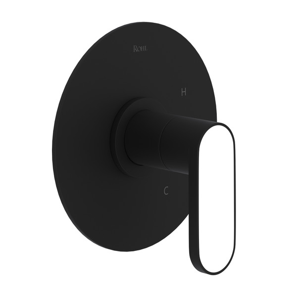 Miscelo Pressure Balance Trim without Diverter - Matte Black Spout with Bianco Insert with Lever Handle with Insert | Model Number: MI10W1BLMB - Product Knockout