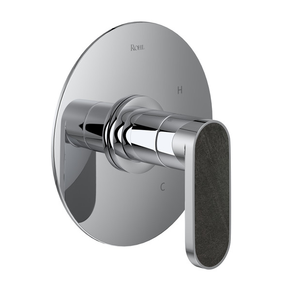 Miscelo Pressure Balance Trim without Diverter - Polished Chrome Spout with Greystone Quarry Insert with Lever Handle with Insert | Model Number: MI10W1GQAPC - Product Knockout
