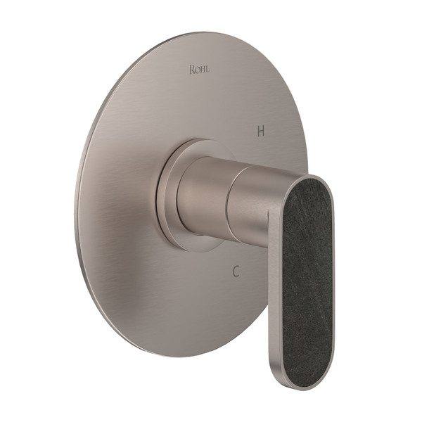Miscelo Pressure Balance Trim without Diverter - Satin Nickel Spout with Greystone Quarry Insert with Lever Handle with Insert | Model Number: MI10W1GQSTN - Product Knockout