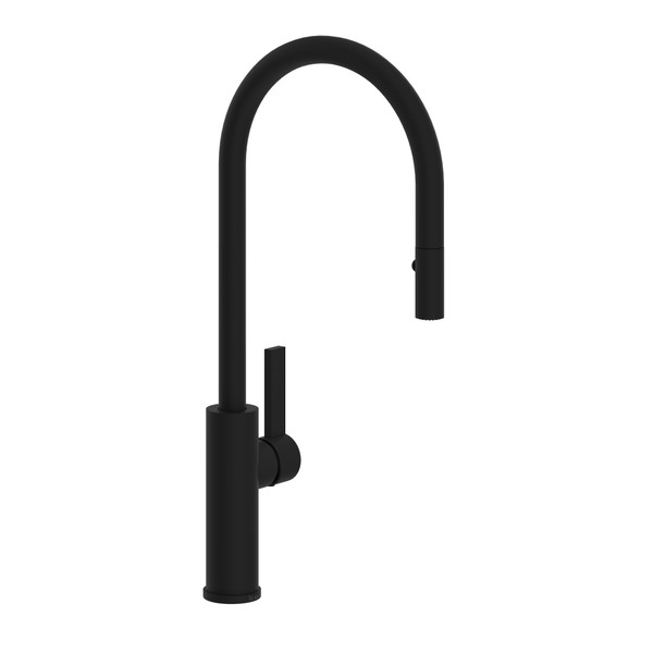 Tuario Pulldown Faucet - C Spout - Matte Black with Lever Handle | Model Number: TR55D1LBMB - Product Knockout