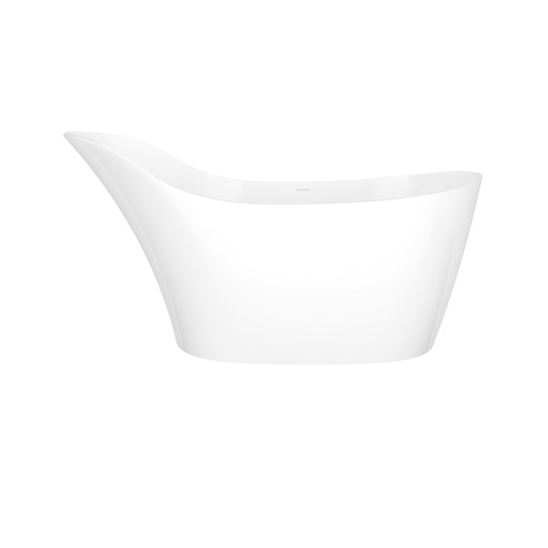 Amalfi 64-1/4 Inch x 31-1/4 Inch Freestanding Soaking Bathtub in Volcanic Limestone&trade; with No Overflow Hole - Gloss White | Model Number: AML-N-SW-NO - Product Knockout