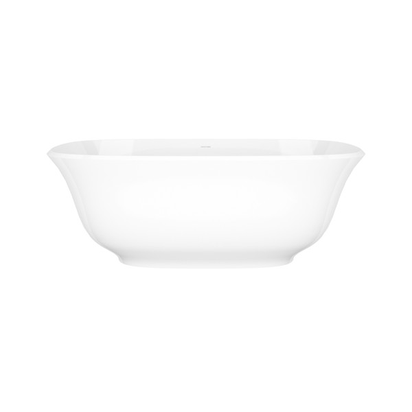 Amiata 64-3/4 Inch X 31-1/2 Inch Freestanding Soaking Bathtub in Volcanic Limestone&trade; with No Overflow Hole - Gloss White | Model Number: AMT-N-SW-NO - Product Knockout