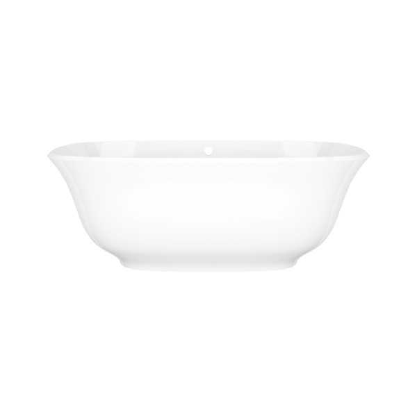 Amiata 64-3/4 Inch X 31-1/2 Inch Freestanding Soaking Bathtub in Volcanic Limestone&trade; with Overflow Hole - Gloss White | Model Number: AMT-N-SW-OF - Product Knockout