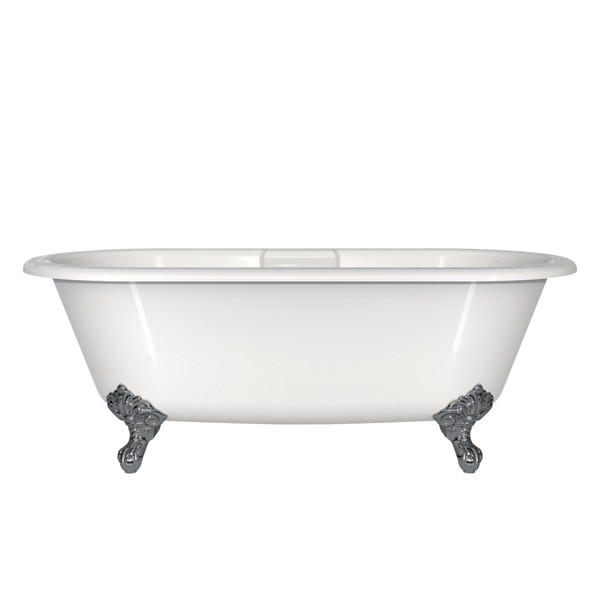 Cheshire 69" x 31" Freestanding Soaking Bathtub - Standard White (Gloss) | Model Number: CHE-N-SW-OF+FT-CHE-PC