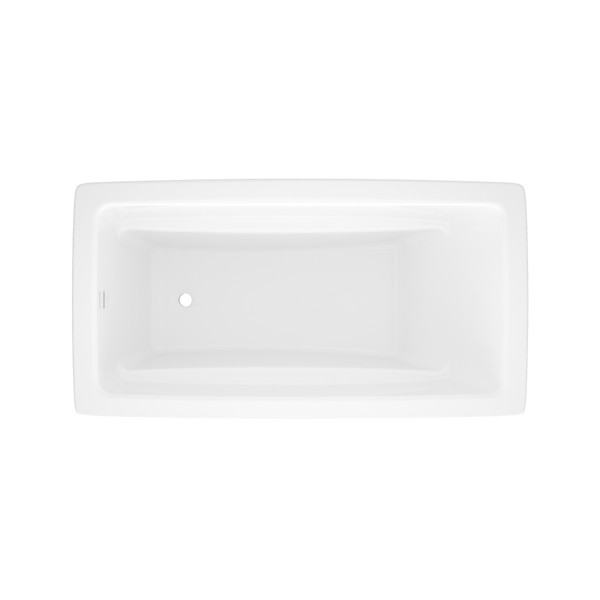 Gordano 59-7/8 Inch X 31-3/4 Inch Undermount or Drop-in Bathtub in Volcanic Limestone&trade; with Internal Overflow - Gloss White | Model Number: GOR-N-SW-IO - Product Knockout