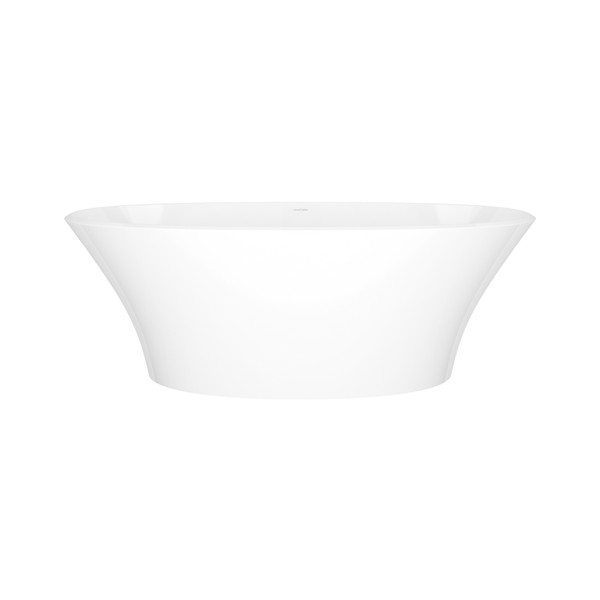 Ionian 67 Inch X 31-3/4 Inch Freestanding Soaking Bathtub in Volcanic Limestone&trade; with No Overflow Hole - Gloss White | Model Number: INN-N-SW-NO - Product Knockout