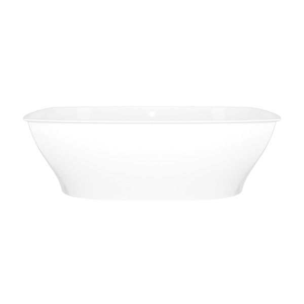 Pembroke 69-1/2 Inch X 31-3/8 Inch Freestanding Soaking Bathtub in Volcanic Limestone&trade; with  Overflow Hole - Gloss White | Model Number: PEM-N-SW-OF - Product Knockout