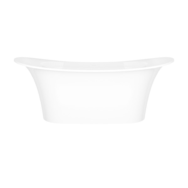 Toulouse 71-1/8 Inch X 31-1/2 Inch Freestanding Soaking Bathtub in Volcanic Limestone&trade; with No Overflow Hole - Gloss White | Model Number: TOU-N-SW-NO - Product Knockout