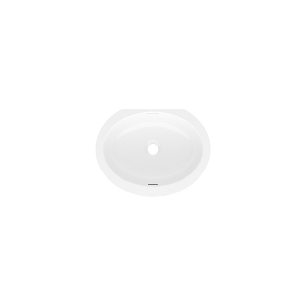 Kaali 46 Oval 18-3/4 Inch Undermount Lavatory Sink in Volcanic Limestone&trade; with Internal Overflow - Gloss White | Model Number: UB-KAA-46-IO - Product Knockout
