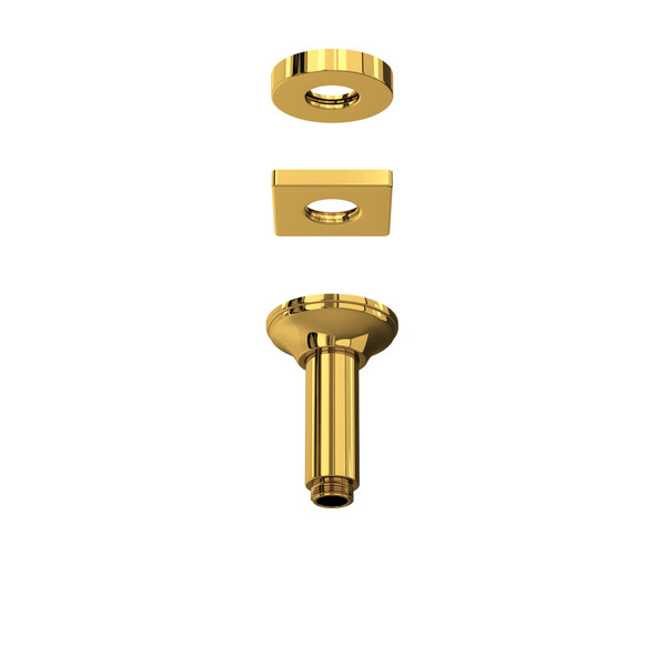 4" Ceiling Mount Shower Arm - Unlacquered Brass | Model Number: 1505/3ULB