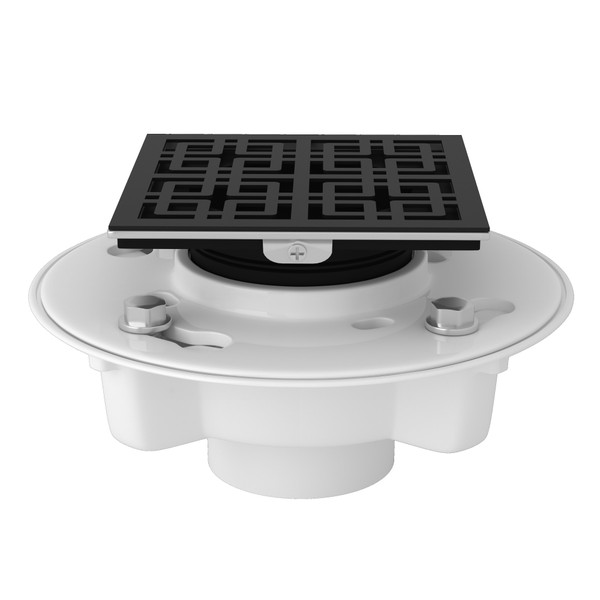 PVC 2" X 3" Drain Kit With 3142 Weave Decorative Cover - Matte Black | Model Number: SDPVC2/3-3142MB
