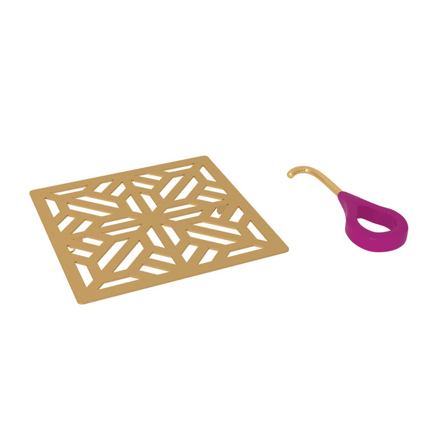 Mosaic Decorative Drain Cover - Unlacquered Brass | Model Number: DC3144ULB - Product Knockout