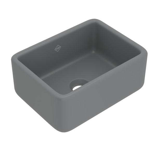 DISCONTINUED Lancaster™ 24" Single Bowl Farmhouse Apron Front Fireclay Kitchen Sink - Matte Grey | Model Number: RC2418MG