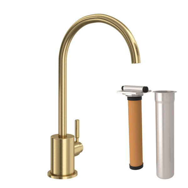 Lux C-Spout Filter Faucet - Antique Gold with Metal Lever Handle | Model Number: RKIT7517AG - Product Knockout