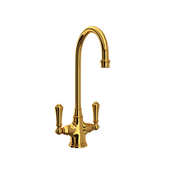 Georgian Era Single Hole Bar and Food Prep Faucet - Unlacquered Brass with Metal Lever Handle | Model Number: U.4711ULB-2 - Product Knockout