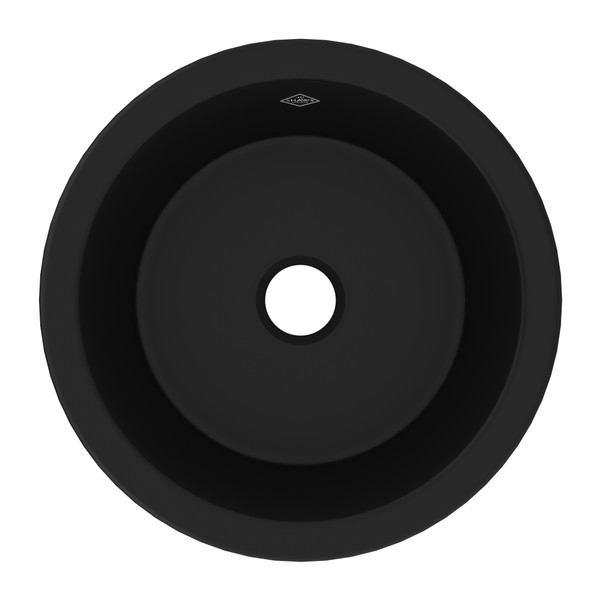 DISCONTINUED Lancaster™ 18" Single Bowl Round Bar/Food Prep Fireclay Kitchen Sink - Matte Black | Model Number: UM1807MB