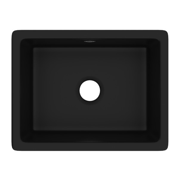 DISCONTINUED Shaker™ 23" Single Bowl Undermount Or Drop-in Fireclay Kitchen Sink - Matte Black | Model Number: UM2318MB