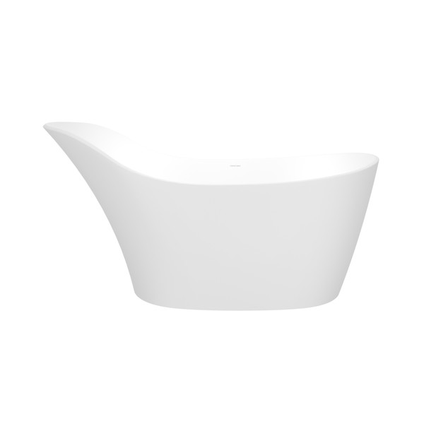 Amalfi 64-1/4 Inch x 31-1/4 Inch Freestanding Soaking Bathtub With No Overflow - Matte White | Model Number: AMLM-N-SM-NO - Product Knockout