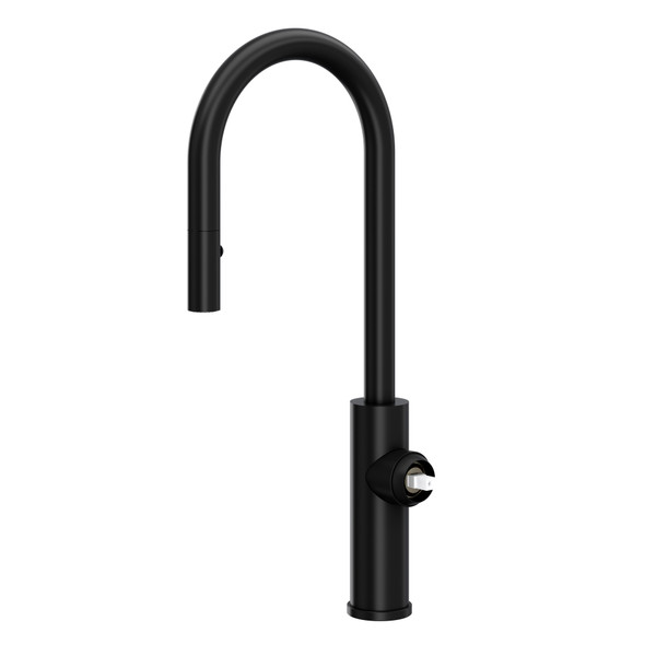 Eclissi Pull-Down Bar and Food Prep Kitchen Faucet with C-Spout Less Handle - Matte Black | Model Number: EC65D1MB - Product Knockout