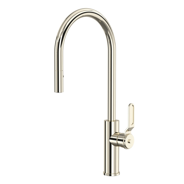 Myrina Pull-Down Kitchen Faucet with C-Spout - Polished Nickel | Model Number: MY55D1LMPN - Product Knockout