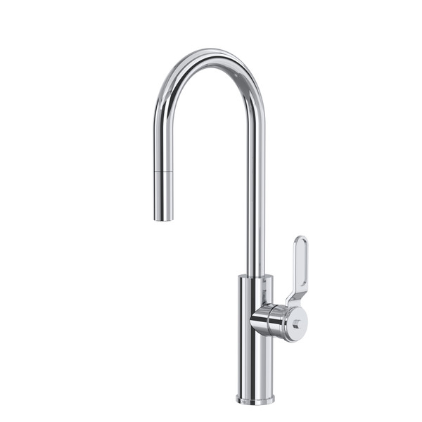 Myrina™ Pull-Down Bar/Food Prep Kitchen Faucet With C-Spout - Polished Chrome | Model Number: MY65D1LMAPC