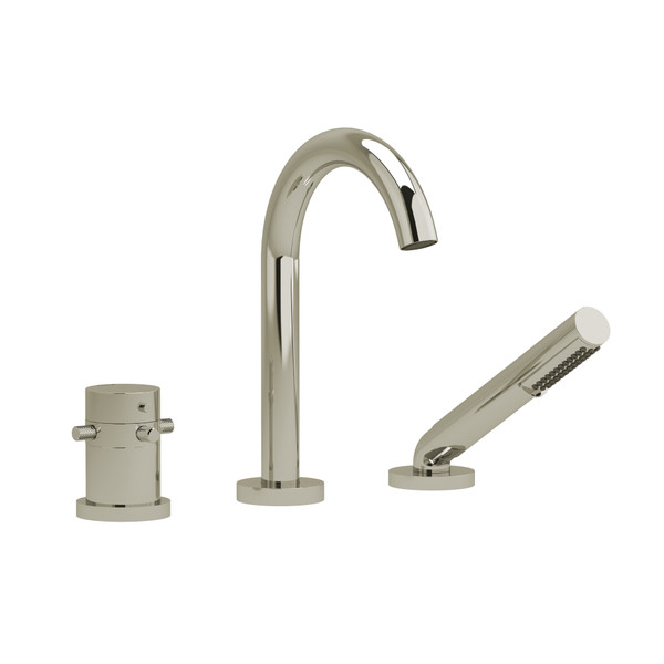 Riu 3-Hole Deck Mount Tub Filler - Polished Nickel | Model Number: RU19+KNPN - Product Knockout