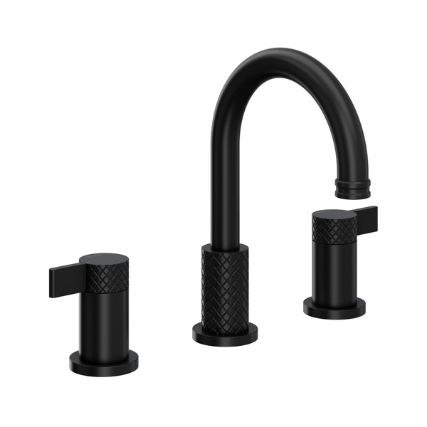 Tenerife Widespread Bathroom Faucet with C-Spout - Matte Black | Model Number: TE08D3LMMB - Product Knockout