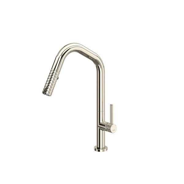 Tenerife Pull-Down Kitchen Faucet with U-Spout - Polished Nickel | Model Number: TE56D1LMPN - Product Knockout